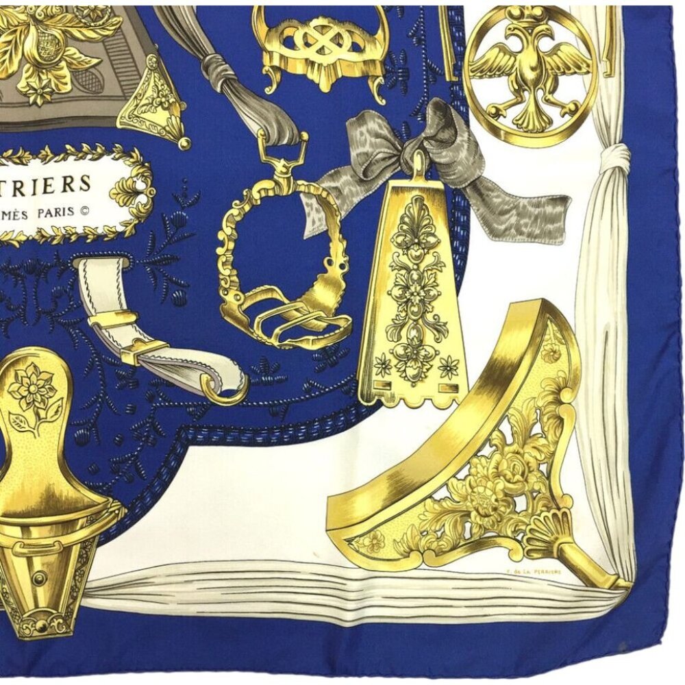 046183P (S2) Hermes Scarf Etriers Carre 90 Multicolor Silk 100% - Picture 5 of 9